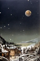 Éclipse totale de lune. Illustration du 19ème siècle