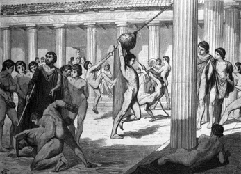Entraînement des jeunes athlètes grecs pour les jeux panathénaïques (panathénées)