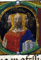 Trinité à trois visages (3 têtes). Codex Carmosano