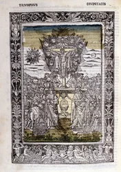 Triomphe des divinités de Francesco Petrarca (Pétrarque). Miniature sd. Bibl. Trivulziana, Milan