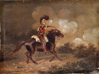 Cavalier des 1st Life Guards tirant au carabine