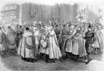 Concile Vatican I : cortège de prélats vers la salle du concile