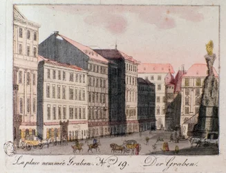 Vue de la place Graben à Vienne.