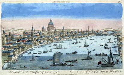 Vue de Londres et de la Tamise, sud-ouest - vue optique