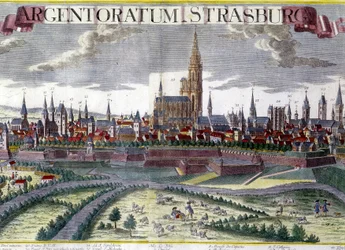 Vue de Strasbourg vers 1770 avec sa cathédrale