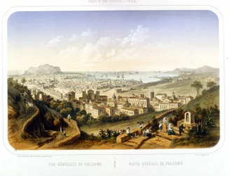 Vue de la ville de Palerme. 1850. Gravure de 1860