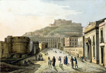 Vue de la strada del molo et du Castel Sant