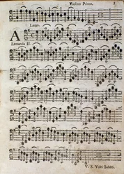 Partition pour Balletto a 3, op. 3 par Tomaso Albinoni (1701)