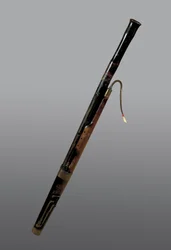 Instrument à vent : basson du 18ème siècle. Barcelone. Musée de la musique.