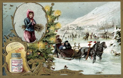 Hiver - Extrait de viande Liebig - Chromolithographie Liebig XIXe siècle