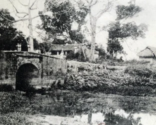 Hanoï, le Pont de Papier en 1883