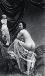 Femme nue posant, vers 1855, photographie anonyme