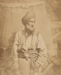 Officier pathan de la cavalerie irrégulière du Pendjab, vers 1860