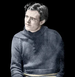 Portrait de Jack London (1876-1916), romancier américain.