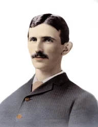 Portrait de Nikola Tesla Ingénieur, physicien et inventeur serbe né en Croatie
