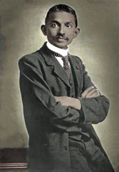 Portrait du dirigeant politique Mohandas Karamchand Gandhi (1869-1948), connu sous le nom de Mahatma, dirigeant politique et spirituel indien