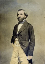 Portrait du compositeur italien Giuseppe Verdi (1813 - 1901).