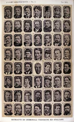 Portraits de criminels allemands et italiens. Album de photographies rassemblées par Cesare Lombroso (1835-1909), criminologue italien : « L