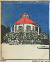 Vienne : Pavillon de plaisir dans le Prater Wien : Lusthaus im Prater, 1908