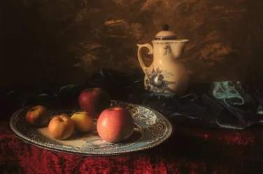 Nature morte classique aux pommes