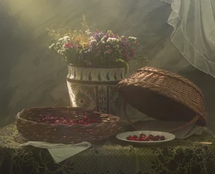 Nature morte au cerisier rustique