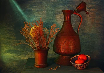 Nature morte rustique au cuivre