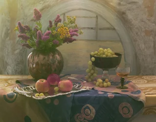 Nature morte florale rustique