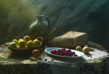 Nature morte rustique aux fruits