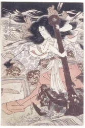 Iwai Hanshiro V comme le fantôme de la fille de Taira no Tomomori, Tamamushi
