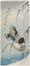 (Canard et roseaux enneigés), début des années 1830