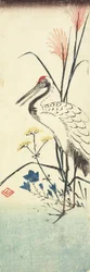 (Herbe de la pampa, Patrinia, campanule chinoise et une grue), 1830-1858
