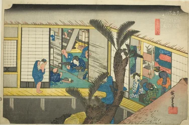 Akasaka : Serveuses dans une auberge, de la série "Les cinquante-trois stations du Tokaido"