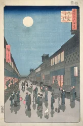 Scène Nocturne dans la Rue Saruwaka, de Cent Vues d