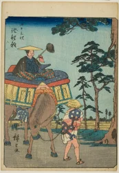Chiryu, de la série "Les cinquante-trois stations [du Tokaido] (Gojusan tsugi)", également connue sous le nom de Figure Tokaido (Jinbutsu Tokaido)