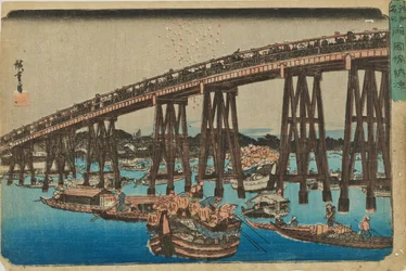 « Rafraîchissement à Ryōgoku » de la série « Lieux célèbres d