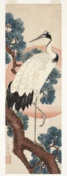 Grue dans un pin au lever du soleil, 1850-55