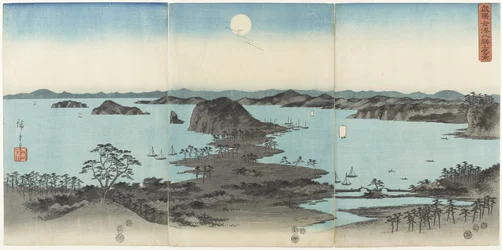 Huit vues de Kanazawa dans la province de Musashi la nuit, juillet 1857