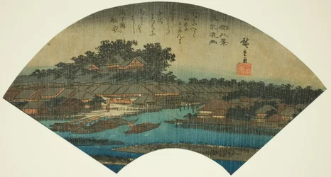 Pluie du soir à Matsuchiyama (Matsuchiyama yau), de la série "Huit vues de la capitale orientale (Toto hakkei)"
