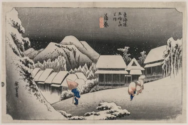 Neige du soir à Kambara (numéro seize de la série Cinquante-trois stations du Tokaido)