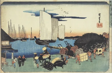 « Vue nocturne de Takanawa », tirée de la série « Lieux célèbres de la capitale de l