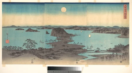 Pleine lune à Kanazawa, province de Musashi