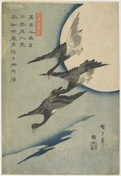 Oies devant la lune, 1837-44