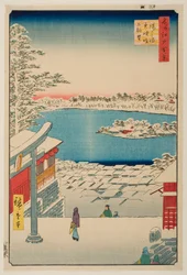 Vue depuis la colline du sanctuaire Yushima Tenjin, de la série «Cent vues célèbres d