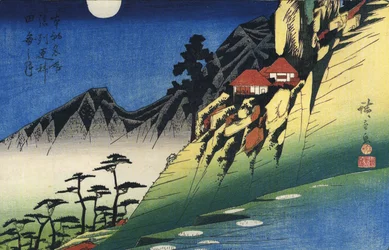Hiroshige Lune sur un paysage de montagne