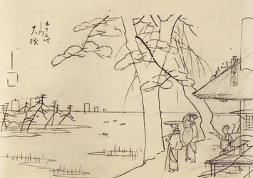 Hiroshige, Personnes surplombant l