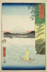 Honmoku dans la province de Musashi (Musashi Honmoku no hana), de la série "Trente-six vues du mont Fuji (Fuji sanjurokkei)"