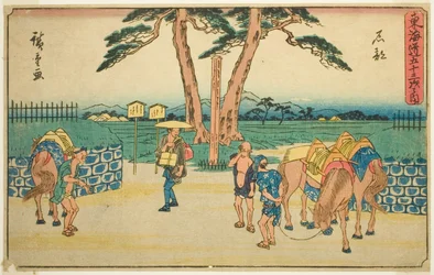 Ishibe, de la série "Les cinquante-trois stations du Tokaido (Tokaido gojusan tsugi no uchi)", également connue sous le nom de Gyosho Tokaido
