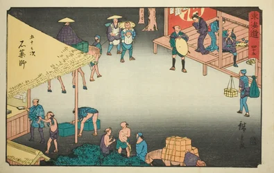 Ishiyakushi—No. 45, de la série "Les cinquante-trois stations du Tokaido (Tokaido gojusan tsugi)"