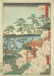 Salle de Kiyomizu et Étang de Shinobazu à Ueno (Ueno Kiyomizudo Shinobazu no ike), de la série "Cent Vues Célèbres d