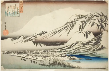 Neige persistante sur le mont Hira (Hira no bosetsu), de la série "Huit vues de la province d